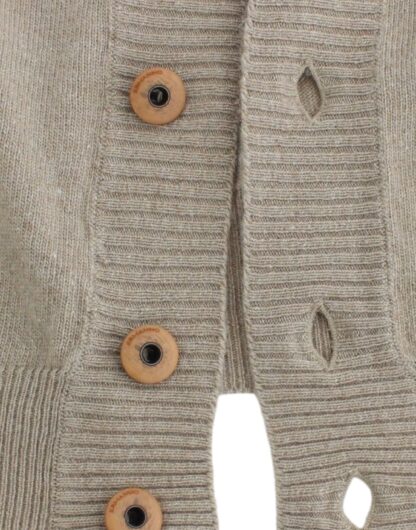 Ermanno Scervino - Beige Deep V-Neck Luxury Cardigan