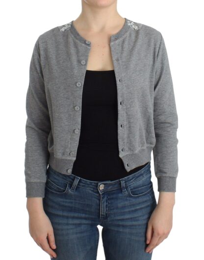 Ermanno Scervino - Chic Gray Cotton Blend Short Cardigan