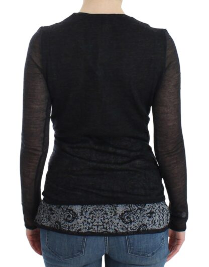 Ermanno Scervino - Deep V-neck Black Wool Blend Sweater