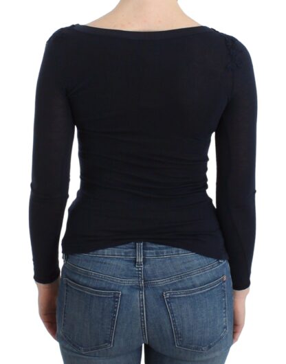 Ermanno Scervino - Elegant Blue Long Sleeve Lace Top