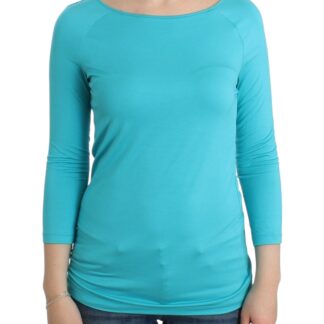 Ermanno Scervino - Elegant Blue Long Sleeve Lace Top