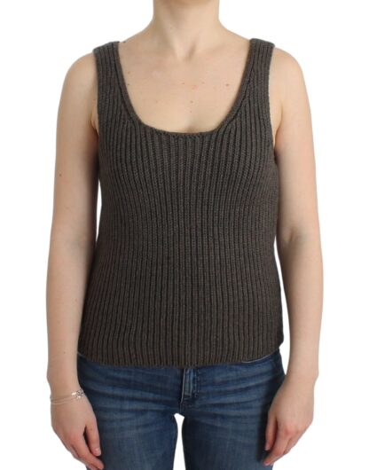 Ermanno Scervino - Chic Gray Knit Crew Neck Top