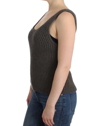 Ermanno Scervino - Chic Gray Knit Crew Neck Top