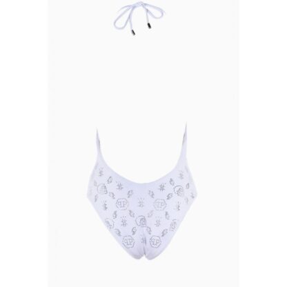 Philipp Plein - White Rhinestone Embellished Swimsuit