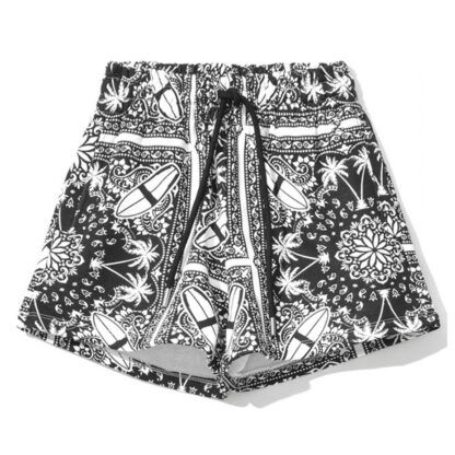 Comme Des Fuckdown - Chic Monochrome Palms Cotton Shorts