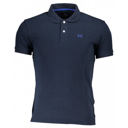 La Martina - Blue Cotton Men Polo Shirt