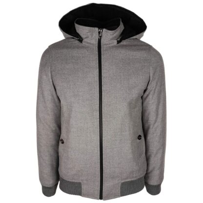 Made in Italy - Elegant Wool-Cashmere Men's Jacket with Hood