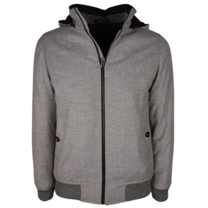 Made in Italy - Elegant Wool-Cashmere Men's Jacket with Hood