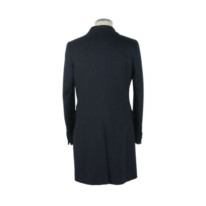 Made in Italy - Elegant Black Virgin Wool Coat for Men