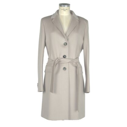 Made in Italy - Beige Wool Elegance Belted Jacket