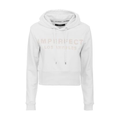 Imperfect - White Cotton Womens Hoodie