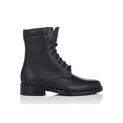 Off-White - Studded Calfskin Lace-Up Ankle Boots