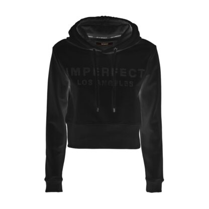 Imperfect - Black Cotton Women Hoodie