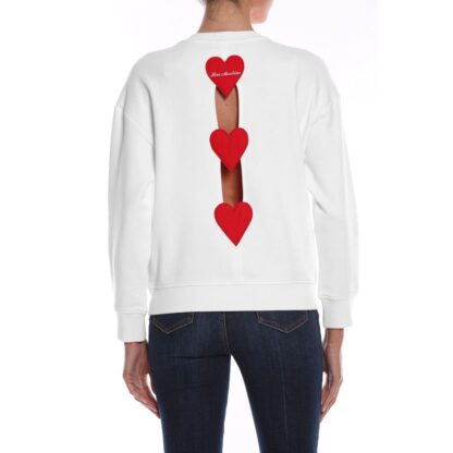 Love Moschino - Embroidered Heart Back Slit Cotton Sweater