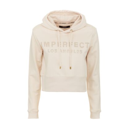 Imperfect - Beige Cotton Womens Hoodie