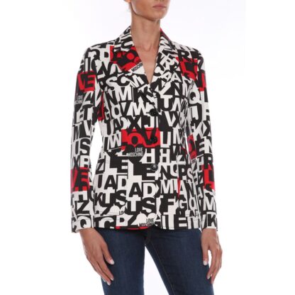 Love Moschino - Chic Monochrome Love Moschino Jacket with Pops of Red