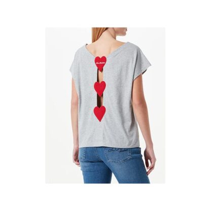 Love Moschino - Chic Embroidered Heart Logo Cotton Tee