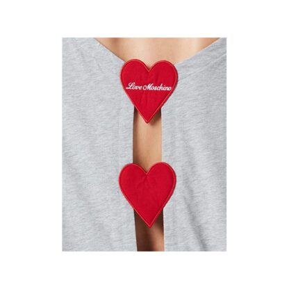 Love Moschino - Chic Embroidered Heart Logo Cotton Tee