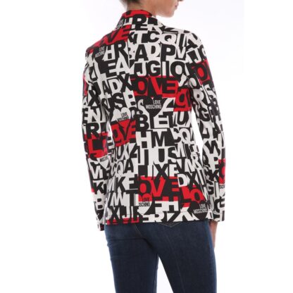 Love Moschino - Chic Monochrome Love Moschino Jacket with Pops of Red