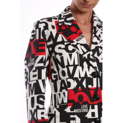 Love Moschino - Chic Monochrome Love Moschino Jacket with Pops of Red