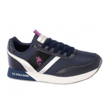 U.S. POLO ASSN. - Eco Chic Blue Sneakers with Metallic Accents