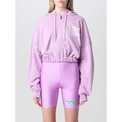 Pharmacy Industry - "Purple Cotton Women Sweater With Zip Closure"