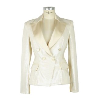 Elisabetta Franchi - Chic Sequined Double-Breasted Yellow Jacket