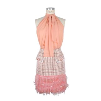 Elisabetta Franchi - Sleeveless Sequin Tulle Fringe Dress