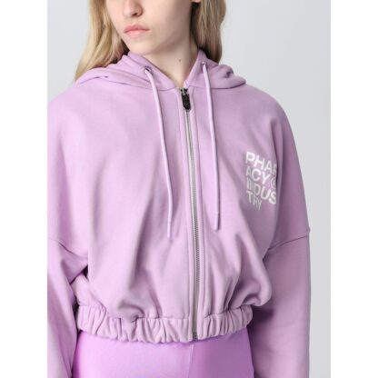 Pharmacy Industry - "Purple Cotton Women Sweater With Zip Closure"