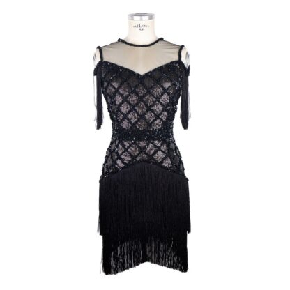 Elisabetta Franchi - Sleeveless Sequin Tulle Fringe Dress