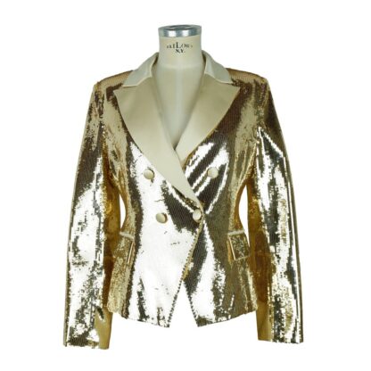 Elisabetta Franchi - Chic Sequined Double-Breasted Yellow Jacket