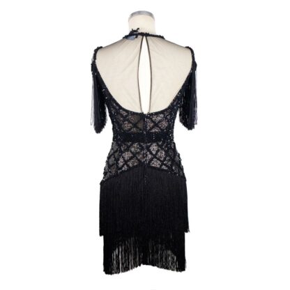 Elisabetta Franchi - Sleeveless Sequin Tulle Fringe Dress