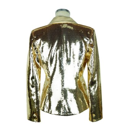 Elisabetta Franchi - Chic Sequined Double-Breasted Yellow Jacket