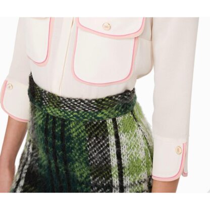 Elisabetta Franchi - Chic Tartan Knit Skirt in Lush Green