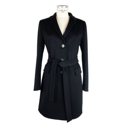 Made in Italy - Black Wool Women Coat