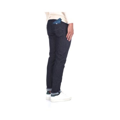 Jacob Cohen - Sleek Slim Fit Designer Jeans with Leather Detail