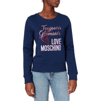 Love Moschino - Chic Black Cotton Sweatshirt with Front Design