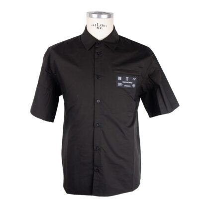 Diego Venturino - Elegant Black Cotton Button-Up Shirt