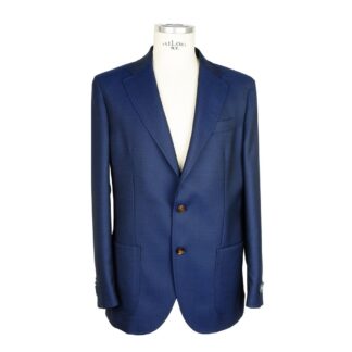 FRADI - Slim Fit Notch Lapel Blazer in Dark Blue