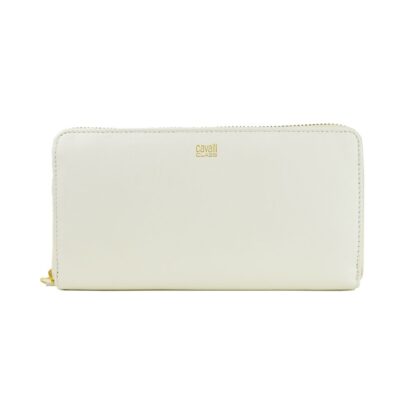 Cavalli Class - Elegant White Calfskin Leather Wallet