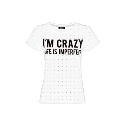 Imperfect - White Cotton Women T-Shirt