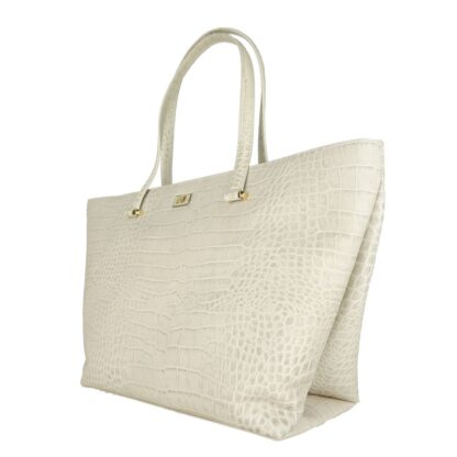 Cavalli Class - Chic White Calfskin Leather Handbag