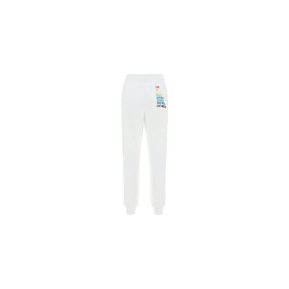 Love Moschino - Chic White Cotton Pants with Rainbow Accents