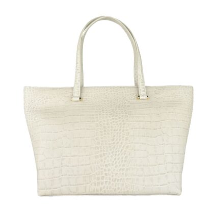 Cavalli Class - Chic White Calfskin Leather Handbag