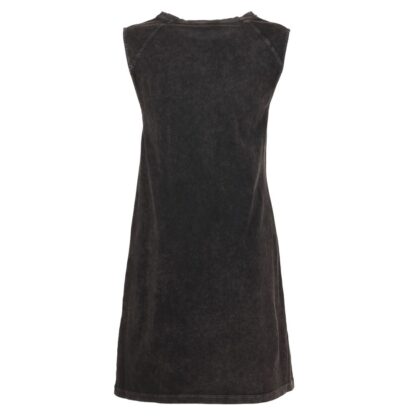 Imperfect - Elegant Black Cotton Dress with Logo Detail