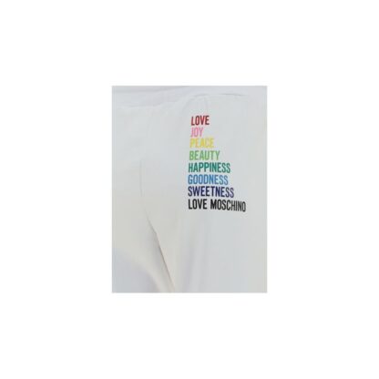 Love Moschino - Chic White Cotton Pants with Rainbow Accents