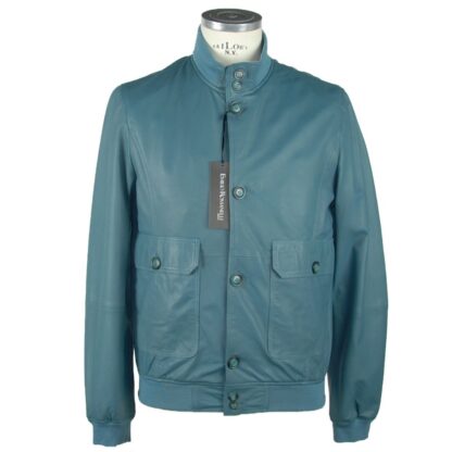 Emilio Romanelli - Elegant Petrol Blue Leather Jacket