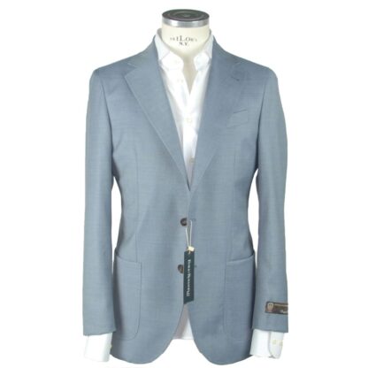 Emilio Romanelli - Light Blue Wool Men Blazer