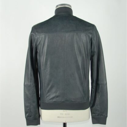 Emilio Romanelli - Elegant Blue Leather Jacket for Men