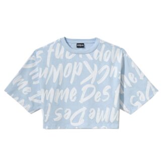 Comme Des Fuckdown - Chic Light Blue Logo Graphic Tee